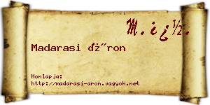 Madarasi Áron névjegykártya