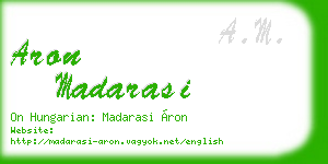aron madarasi business card