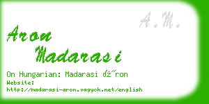 aron madarasi business card